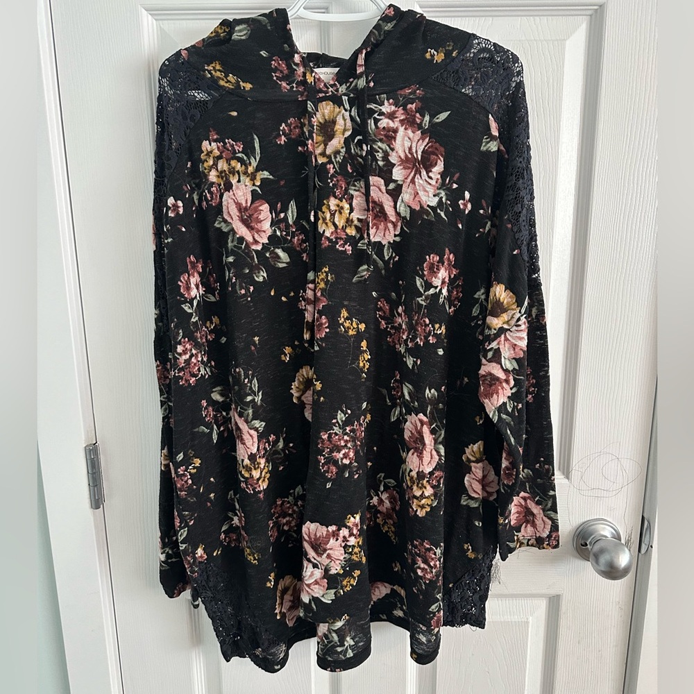 Warehouse One Hooded Lace sweater